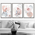 Abstract Blush Pink and Grey Floral Framed Wall Art Prints | Artze Wall Art UK