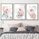 Abstract Blush Pink and Grey Floral Framed Wall Art Prints | Artze Wall Art UK