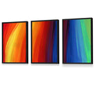 Set of 3 Abstract Colourful Rainbow Framed Art Prints | Artze Wall Art UK