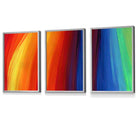 Set of 3 Abstract Colourful Rainbow Framed Art Prints | Artze Wall Art UK
