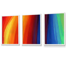 Set of 3 Abstract Colourful Rainbow Framed Art Prints | Artze Wall Art UK