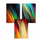 Set of 3 Abstract Ribbons of Bright Colours Wall Art Prints