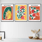 Flower Market Prints in Green, FRAMED Set of 3 with Flowers of London, Edinburgh, Dublin | Artze Wall Art UK