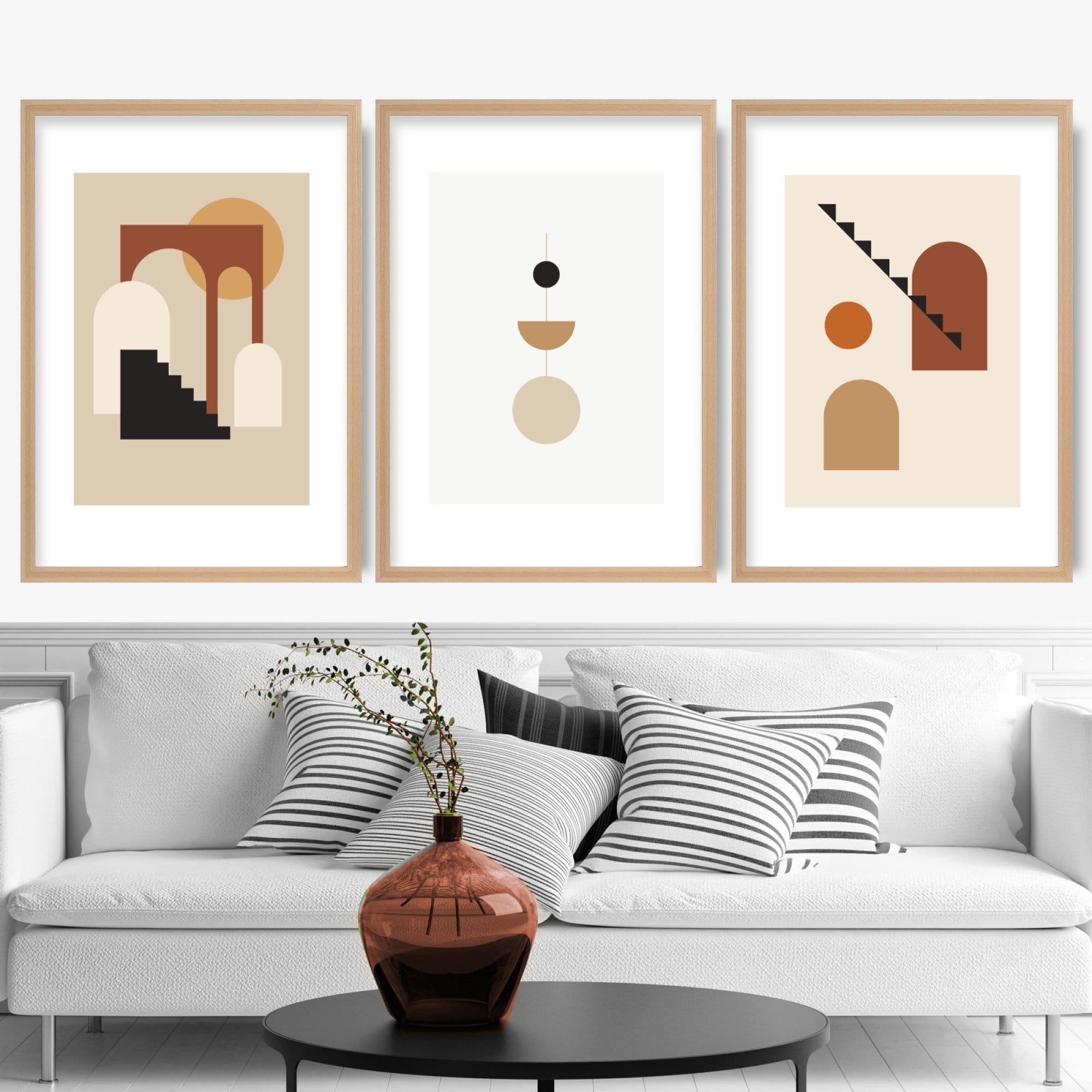 Urban in Autumn Abstract Geometric Wall Art Prints