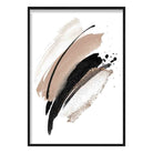 Abstract Strokes Black and Gold No 1 Art Print