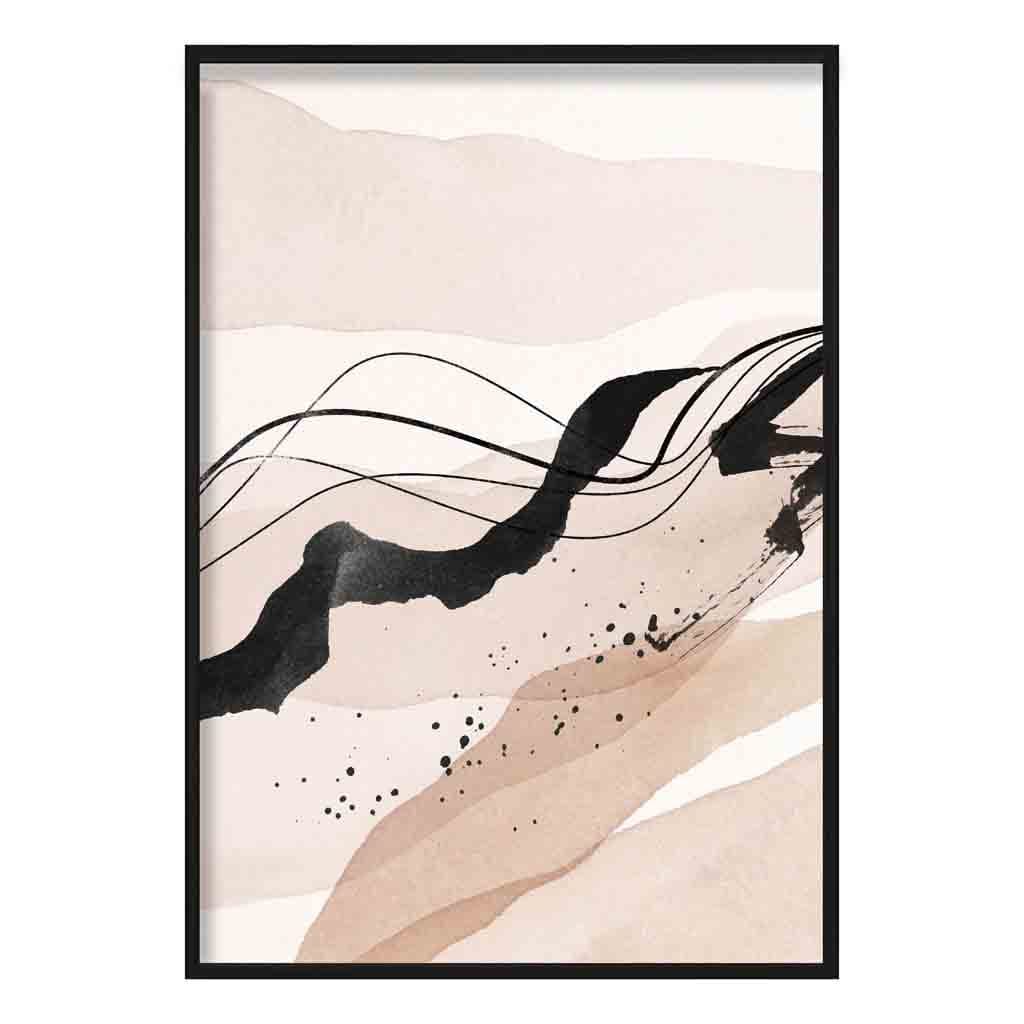 Abstract Beige and Black Landscape 01