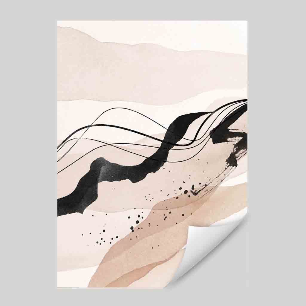 Abstract Beige and Black Landscape 01
