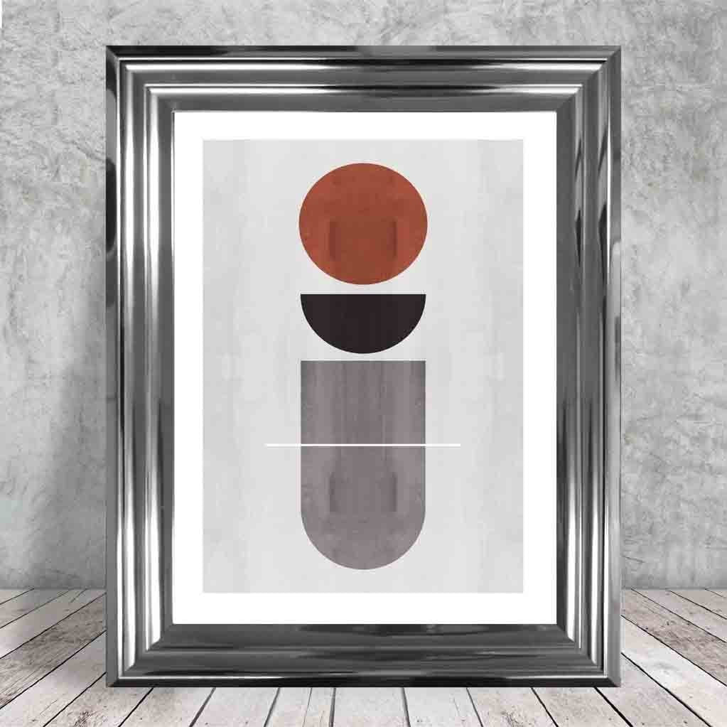 Geometric Black Grey Terracotta No2