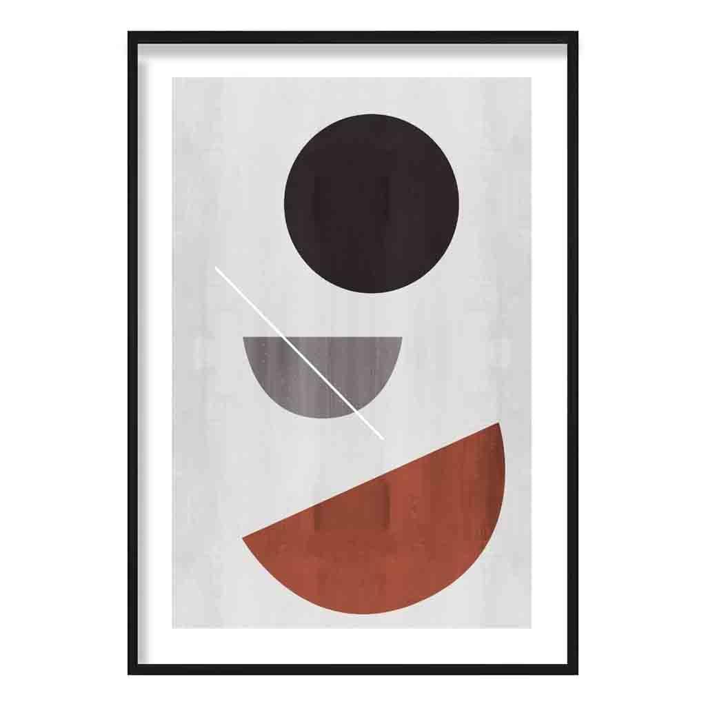 Geometric Black Grey Terracotta No4
