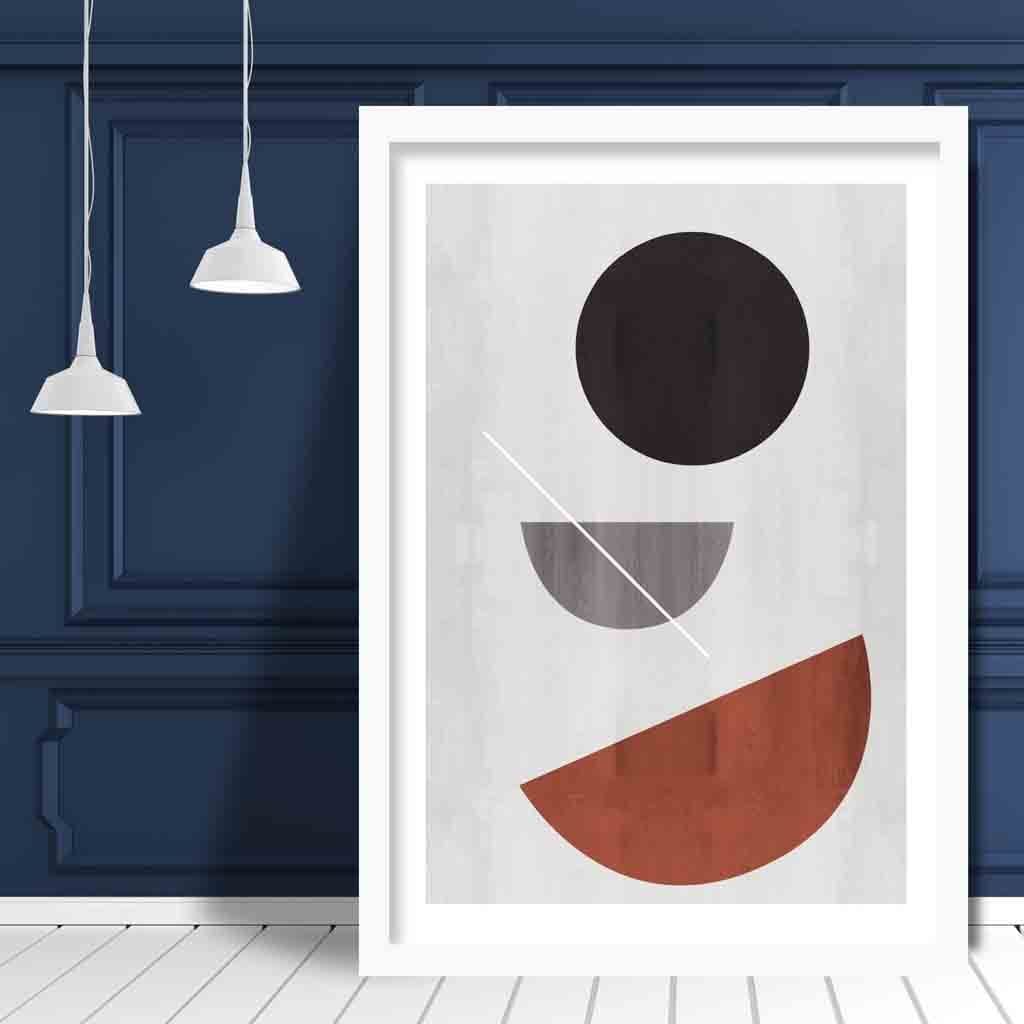 Geometric Black Grey Terracotta No4