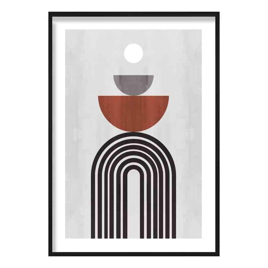 Geometric Black Grey Terracotta No3