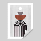 Geometric Black Grey Terracotta No3