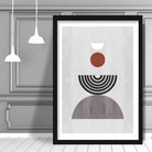 Geometric Black Grey Terracotta No1