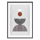 Geometric Black Grey Terracotta No1