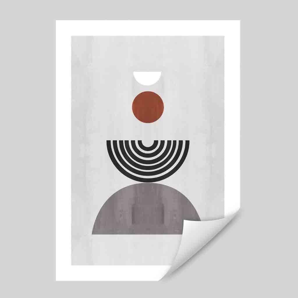 Geometric Black Grey Terracotta No1