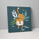 Boho Safari Jungle Tiger Teal Blue and Orange on Canvas