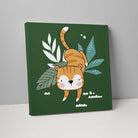 Boho Safari Jungle Tiger Dark Green and Orange on Canvas