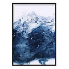 Blue Abstract Mountain 2 Watercolour Poster