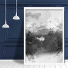 Black and Yellow Watercolour Mountains 1 Poster