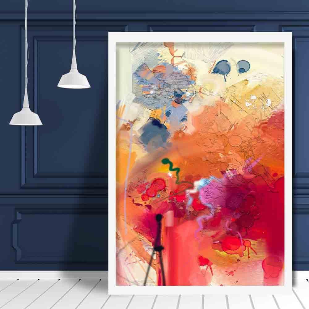 Abstract Colourful Pink and Orange Graffiti No 3 Art Print
