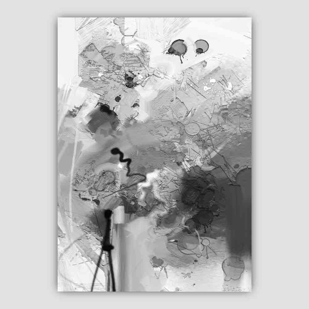 Abstract Textured Black and Grey Painting No 3 Print