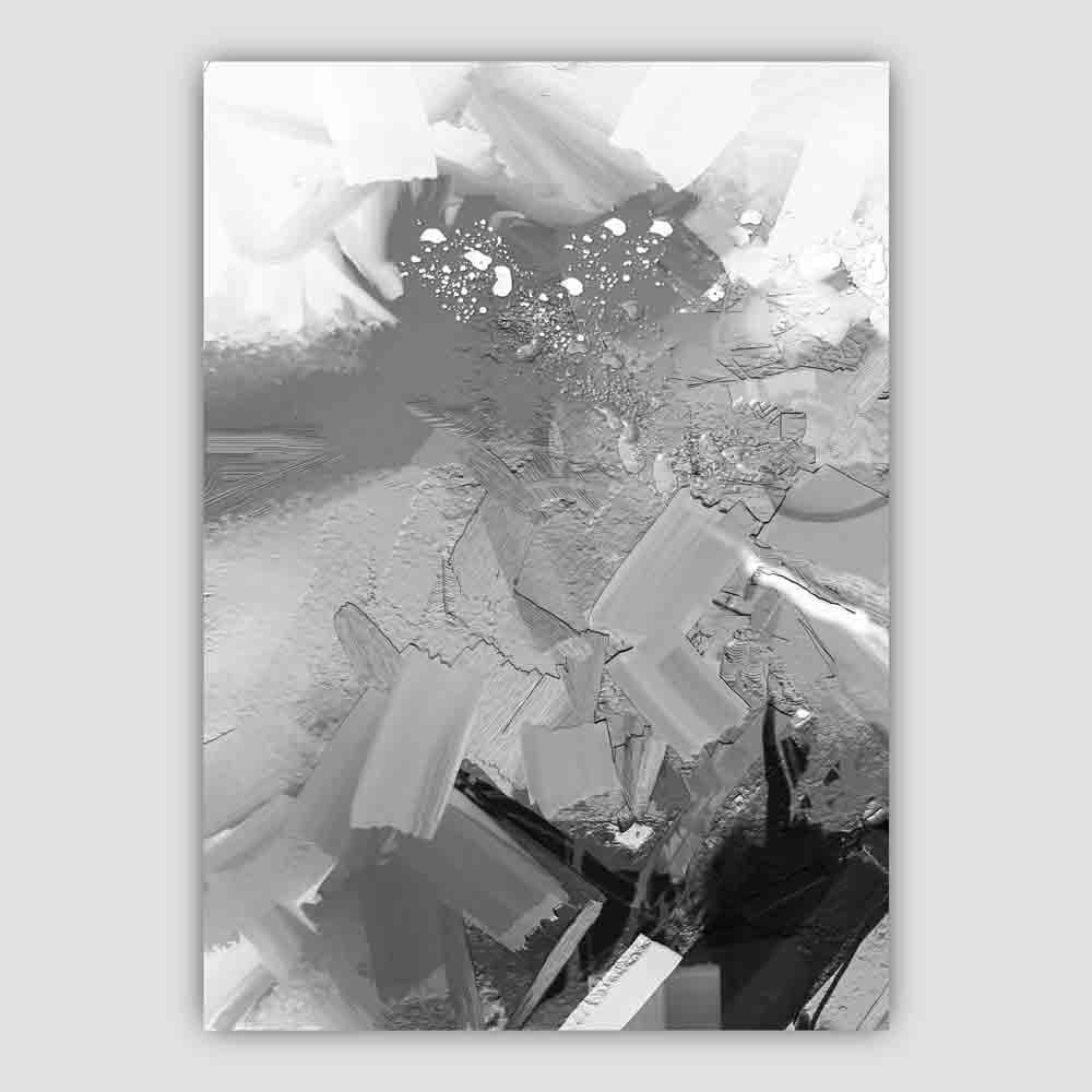 Abstract Textured Black and Grey Painting No 1 Art Print