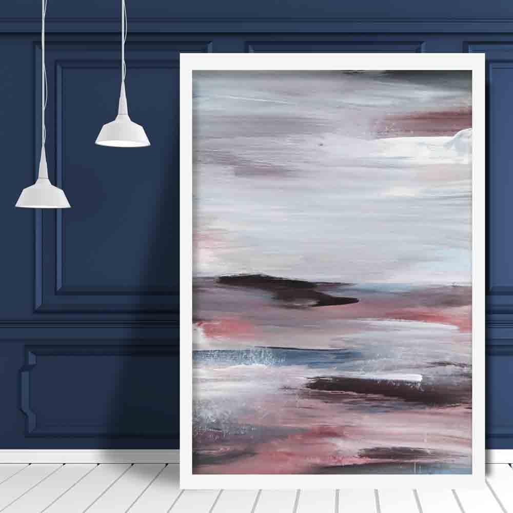 Pink & Blue Abstract Texture Painting 2 Poster