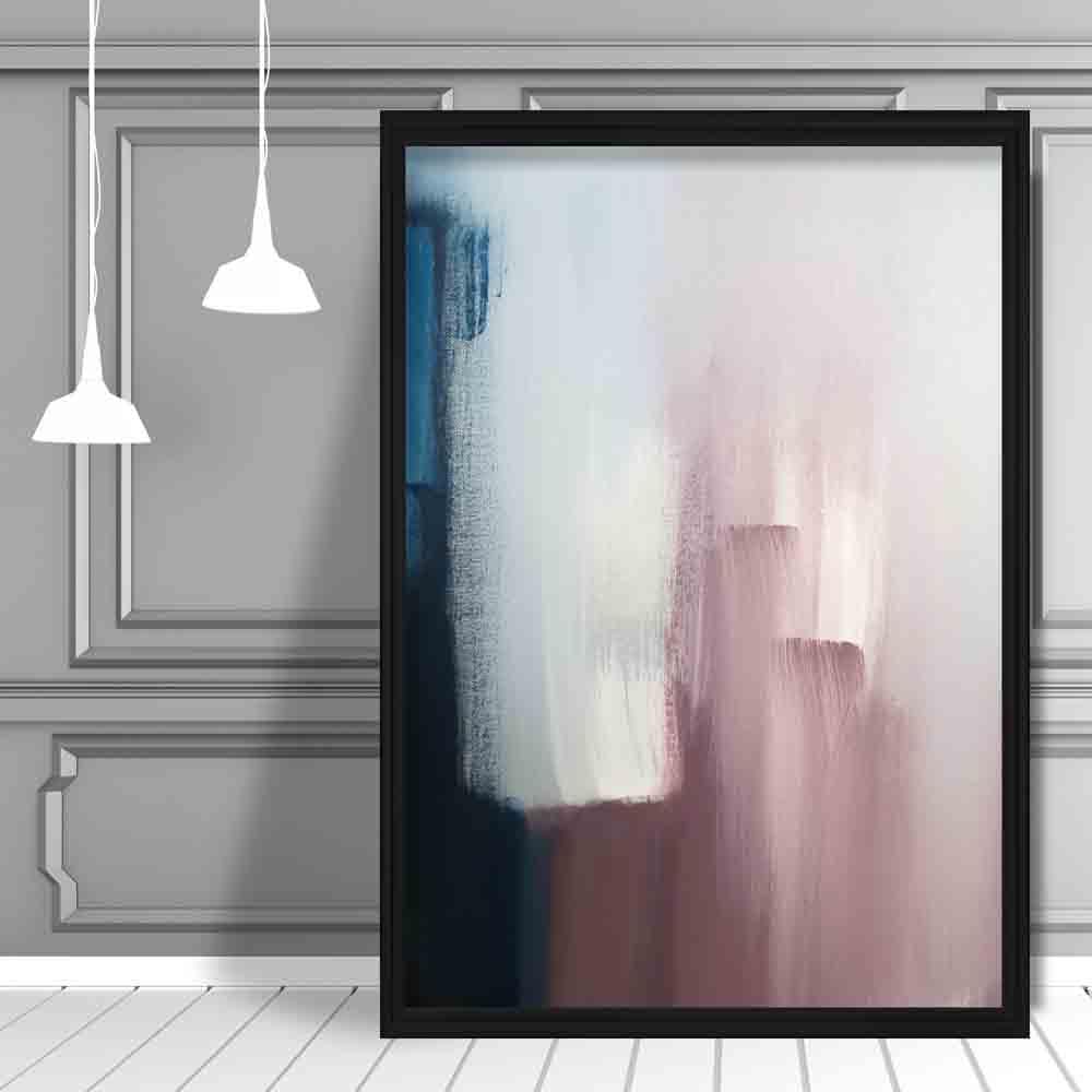Pink & Blue Abstract Texture Painting 3 Poster