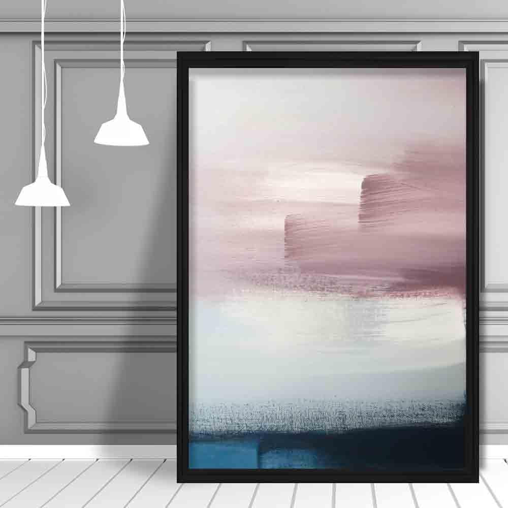 Pink & Blue Abstract Texture Painting 1 Poster