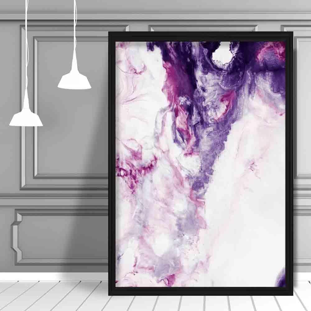 Purple & Pink Abstract Fluid Painting Poster No 3