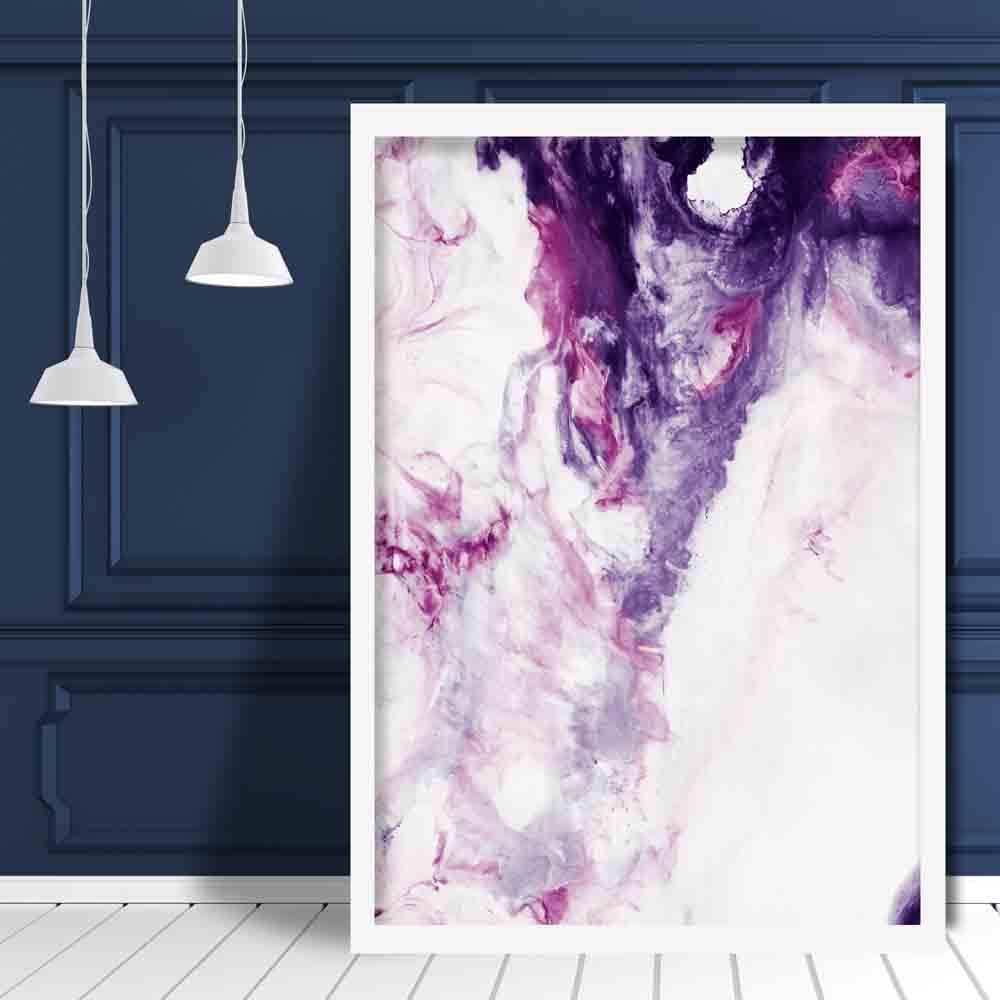 Purple & Pink Abstract Fluid Painting Poster No 3