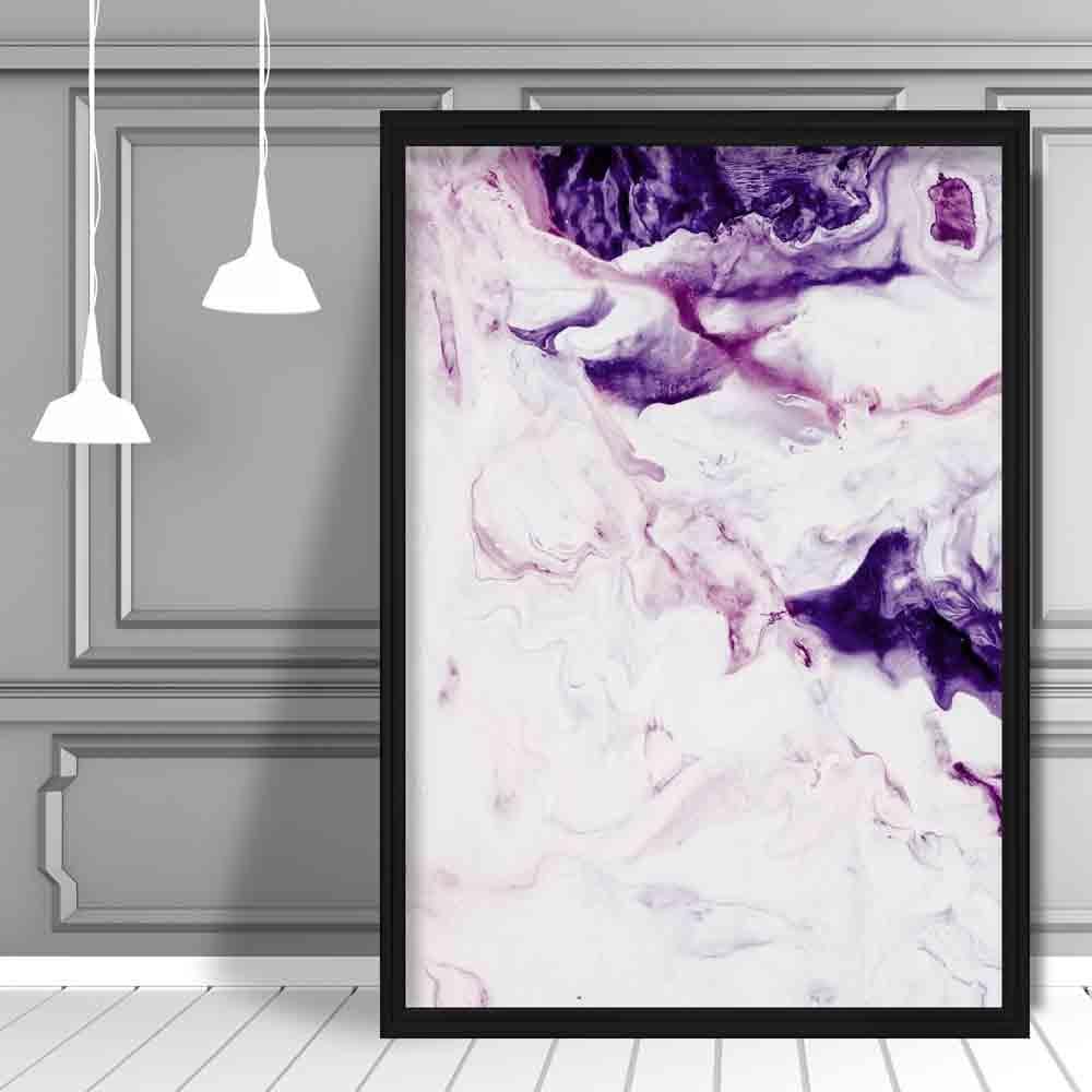 Purple & Pink Abstract Fluid Painting Poster No 1
