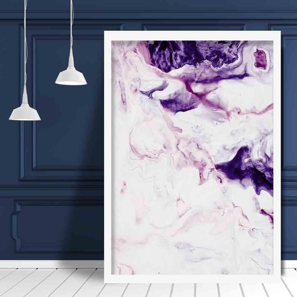 Purple & Pink Abstract Fluid Painting Poster No 1