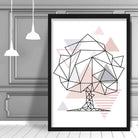 Tree Abstract Geometric Scandinavian Blush Pink Poster