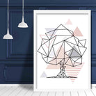 Tree Abstract Geometric Scandinavian Blush Pink Poster