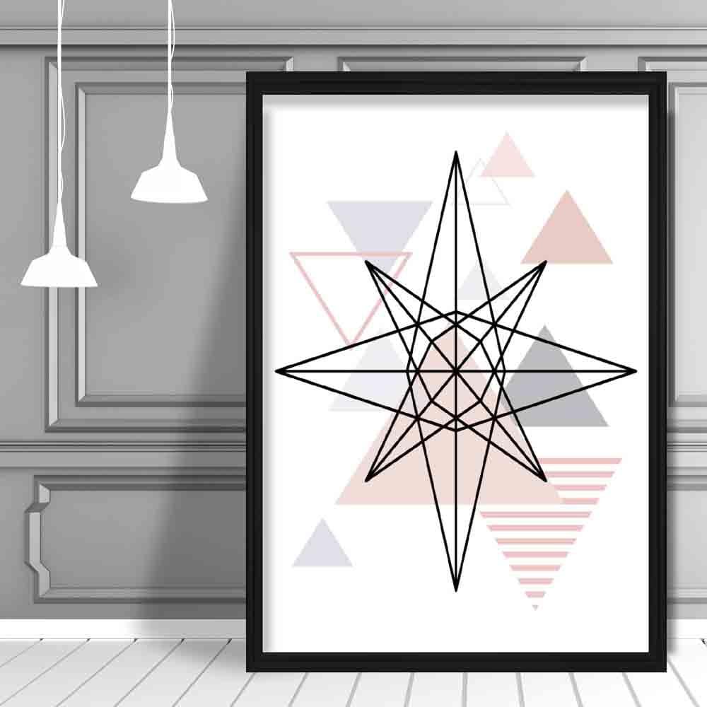 Star Abstract Geometric Scandinavian Blush Pink Poster