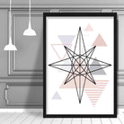 Star Abstract Geometric Scandinavian Blush Pink Poster