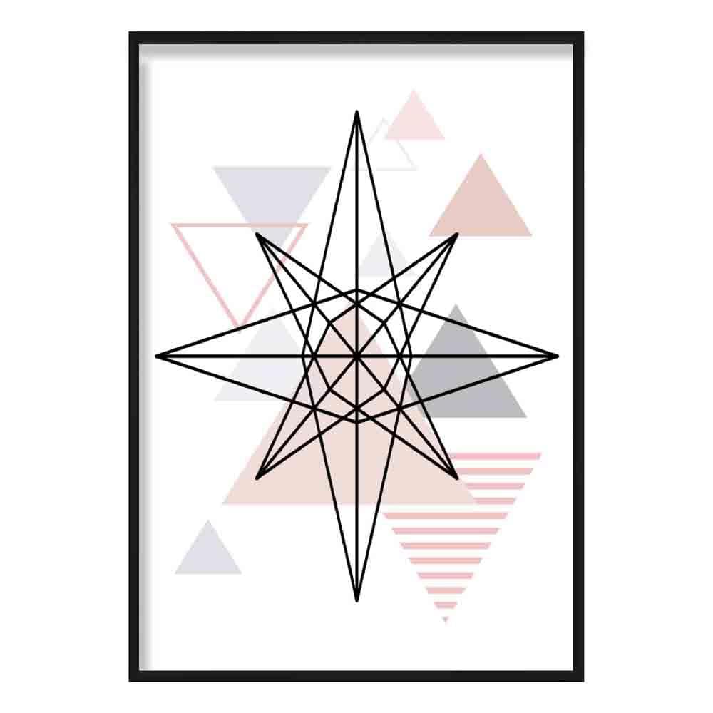 Star Abstract Geometric Scandinavian Blush Pink Poster