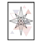 Star Abstract Geometric Scandinavian Blush Pink Poster