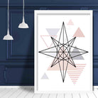 Star Abstract Geometric Scandinavian Blush Pink Poster