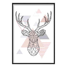 Stag Head Abstract Geometric Scandinavian Blush Pink Poster