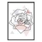 Rose Head Abstract Geometric Scandinavian Blush Pink Poster