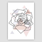 Rose Head Abstract Geometric Scandinavian Blush Pink Poster