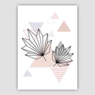 Tropical Leaves Abstract Geometric Scandinavian Blush Pink Poster