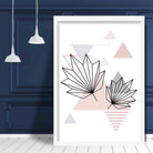 Tropical Leaves Abstract Geometric Scandinavian Blush Pink Poster