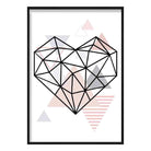 Heart Abstract Geometric Scandinavian Blush Pink Poster