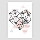 Heart Abstract Geometric Scandinavian Blush Pink Poster