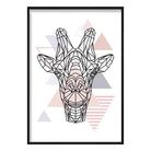 Giraffe Head Abstract Geometric Scandinavian Blush Pink Poster