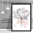 Peony Flower Abstract Geometric Scandinavian Blush Pink Poster