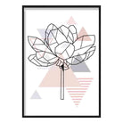 Peony Flower Abstract Geometric Scandinavian Blush Pink Poster